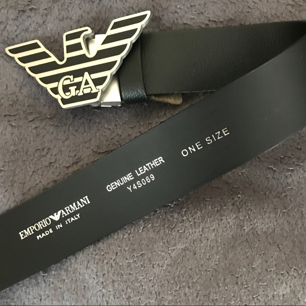 Emporio Armani calfskin leather